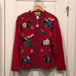 Ugly Christmas Scottie Dog cardigan